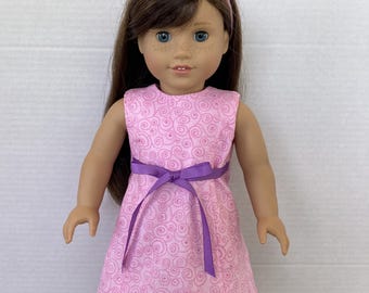 Dress and Crocheted Sweater made to fit 18&quot; dolls such as American Girl or 15&quot; baby dolls such as Bitty Baby