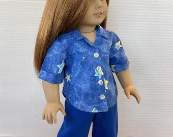 Short Sleeve Shirt and Pants fits 18 inch dolls such as American Girl