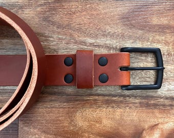Handgefertigter Ledergürtel: Brauner Herrengürtel - Made in Ohio