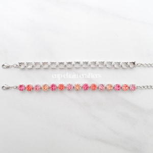 8mm (39ss) ·1088· | 15 Setting Tennis Bracelet | Empty Cup Chain Crafting Jewelry
