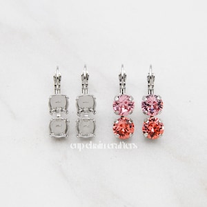 8mm (39ss) ·1088· | Two Setting Leverback Earrings | Empty Cup Chain Crafting Jewelry