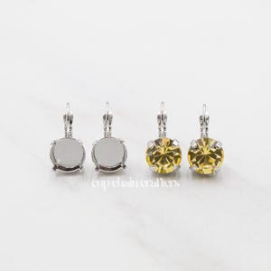 11mm Chaton | 47ss/48ss | Classic Leverback Earrings | Empty Cup Chain Crafting Jewelry