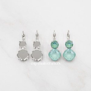 8mm (39ss) ·1088· & 12mm Cushion Cut Square ·4470· | Stationary | Leverback Earrings | Empty Cup Chain Crafting Jewelry