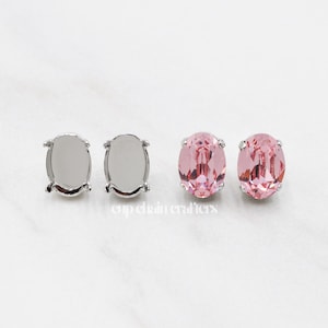 14mm x 10mm Oval ·4120· | Classic Stud Earrings | Empty Cup Chain Crafting Jewelry