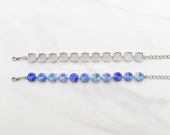 12mm Rivoli ·1122· | 11 Setting Bracelet | Empty Cup Chain Crafting Jewelry