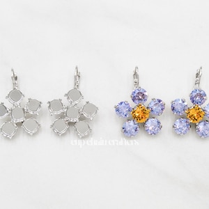 8mm (39ss) ·1088· | Flower Leverback Earrings | Empty Cup Chain Crafting Jewelry