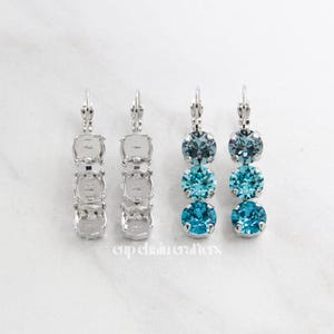 8mm (39ss) ·1088· | Three Setting Leverback Earrings | Empty Cup Chain Crafting Jewelry