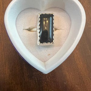 Rectangular Onyx and Sterling Silver ring