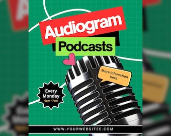 PODCAST Flyer Canva Template – Fully Editable, No Canva Pro Needed