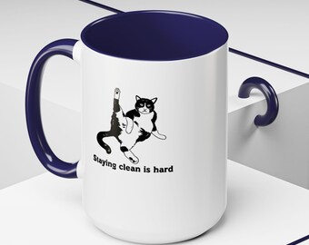 Navy Blue Staying Clean Mug