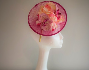 Pink, Yellow, and Gold Fascinator