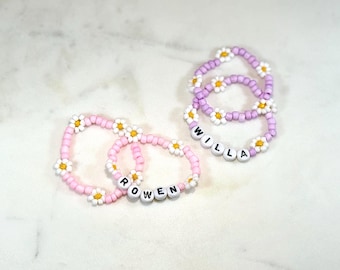 Little Girl Bracelets | Daisy Bracelets | Name Bracelets | Flower Bead Bracelets