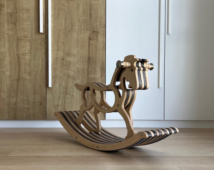 Custom Wooden Animal Rocker – Handmade Heirloom Rocking Horse, Personalized Nursery Decor & Unique Baby Gift