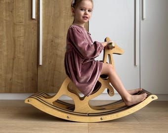 Artisan Kangaroo Rocking Horse – Third Birthday Gift, Heirloom Wooden Rocker, Australian Nursery Decor