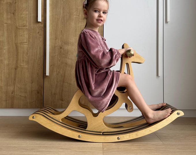 Artisan Kangaroo Rocking Horse – Third Birthday Gift, Heirloom Wooden Rocker, Australian Nursery Decor