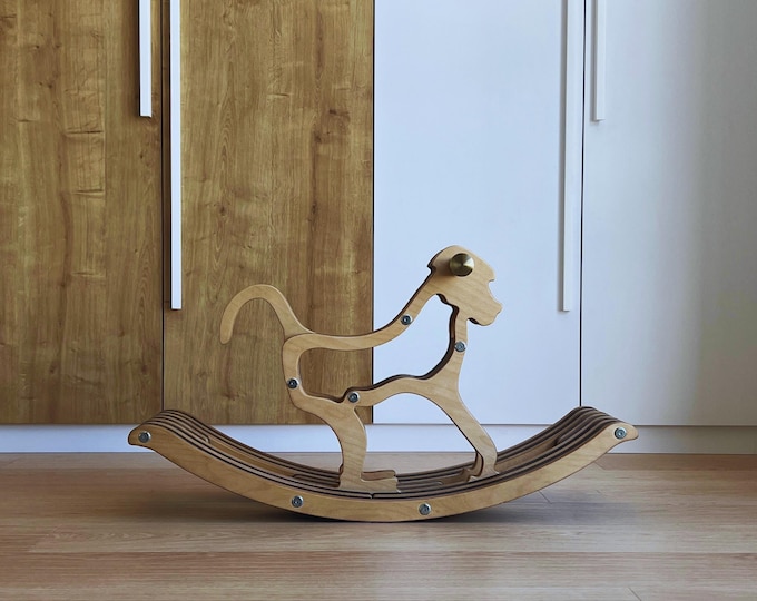 Handcrafted Toddler Monkey Rocking Toy – Wooden Montessori Rocker for Indoor & Outdoor Play