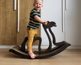 Wooden Rocking Camel – First Birthday Gift and Baptism Keepsake, Handmade Christening Present