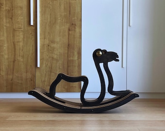 Handcrafted Toddler Camel Rocking Toy – Wooden Montessori Rocker for Indoor & Outdoor Play