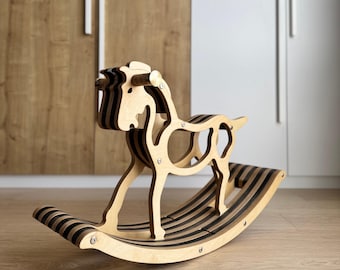 Wooden Rocking Horse Toy – Unique Baby Gift, 1st & 2nd Birthday, Toddler Rocking Horse, Rocking Horse Gift, Wooden Horse, Montessori Rocker