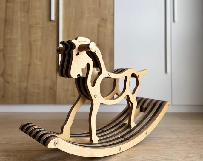 Wooden Rocking Horse Toy – Unique Baby Gift, 1st & 2nd Birthday, Toddler Rocking Horse, Rocking Horse Gift, Wooden Horse, Montessori Rocker