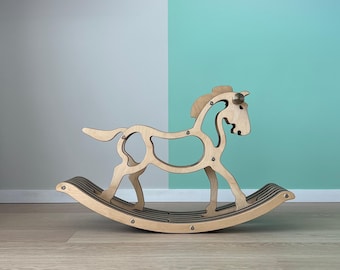 Traditional Wooden Rocking Horse – A Timeless Christmas & New Year Gift for Children | Heirloom Holiday Keepsake