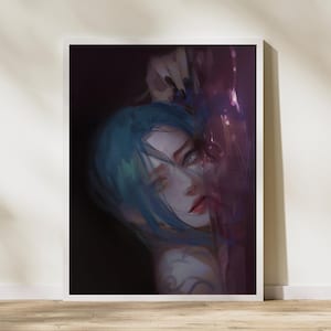 Arcane Poster, Arcane Wall Art, Jinx Poster, League of Legends Jinx Art, Arcane Poster, High Quality Arcane Jinx Print, Digital Print