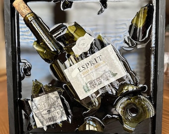 Broken Wine Bottle Resin Wall Art, Bar Decor
