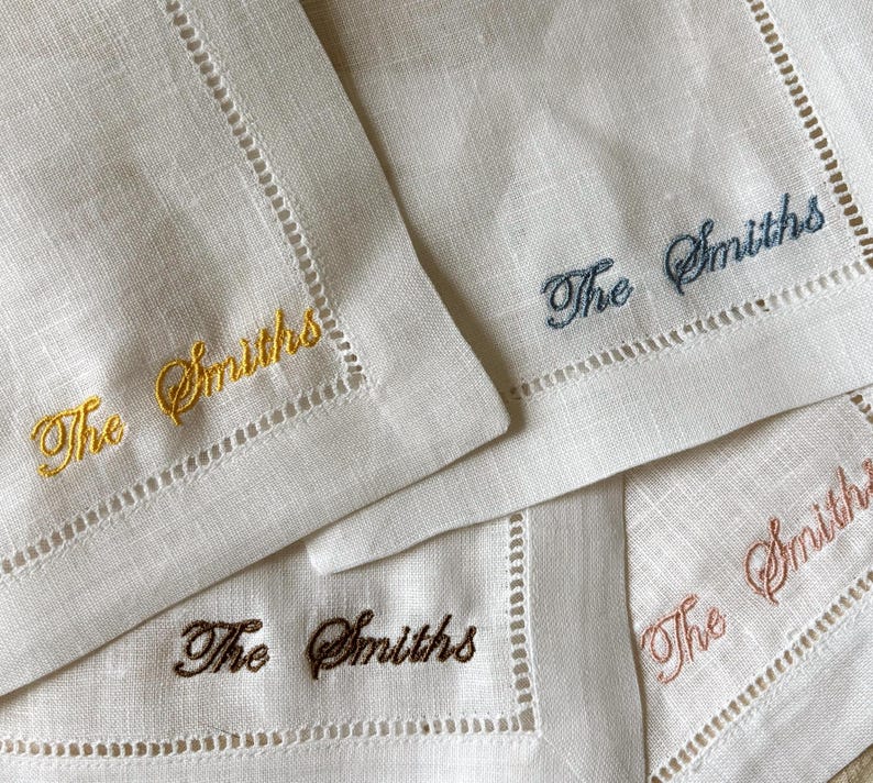 Custom Embroidered Cocktail Napkins