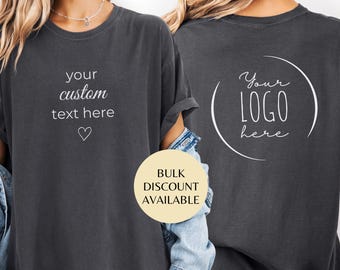 Custom Logo Shirt, Personalized T-Shirt With Text And Photo, Business Logo Bulk Shirts, Company Custom Design Tees, Employee Gift Bulk Shirt