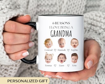 Custom Baby Face Photo Mug Grandma Gift, Custom Photo Mug, Photo Mug Mom, Personalized Baby Picture Mug with Text, Mother's Day Picture Cup