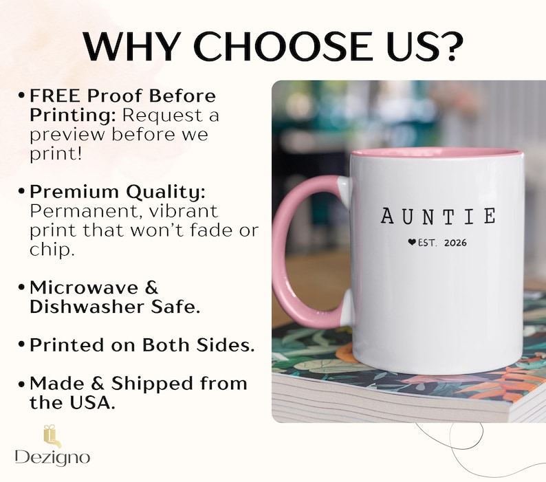 Personalized Aunt and Uncle Mug Set, Custom Baby Announcement Gift ...