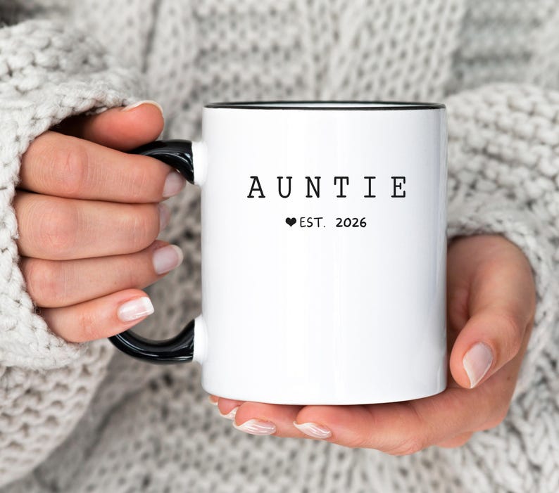 Personalized Aunt and Uncle Mug Set, Custom Baby Announcement Gift ...
