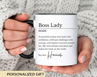 Custom Boss Lady Mug, Boss Lady Definition Gift, Custom Boss Mentor Appreciation Leader Mug For Woman,Boss Female Thank You Mothers Day Gift