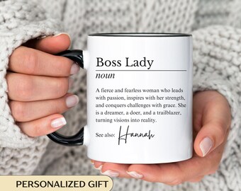 Custom Boss Lady Mug, Boss Lady Definition Gift, Custom Boss Mentor Appreciation Leader Mug For Woman,Boss Female Thank You Mothers Day Gift