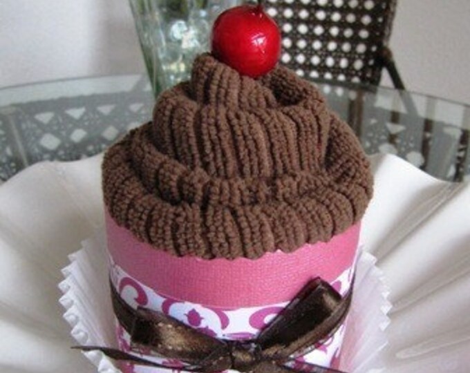 Dish Towel Cupcake Chocolate Etsy