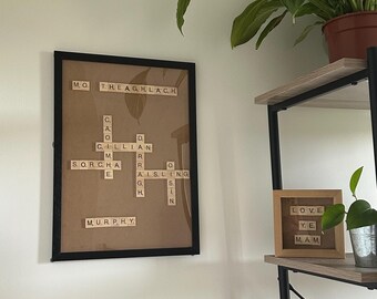 Irish personalized family scrabble frame