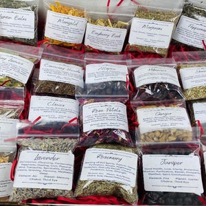 Herb Set: 20 Dried Herbs for Witchcraft, Wiccan & Pagan Rituals