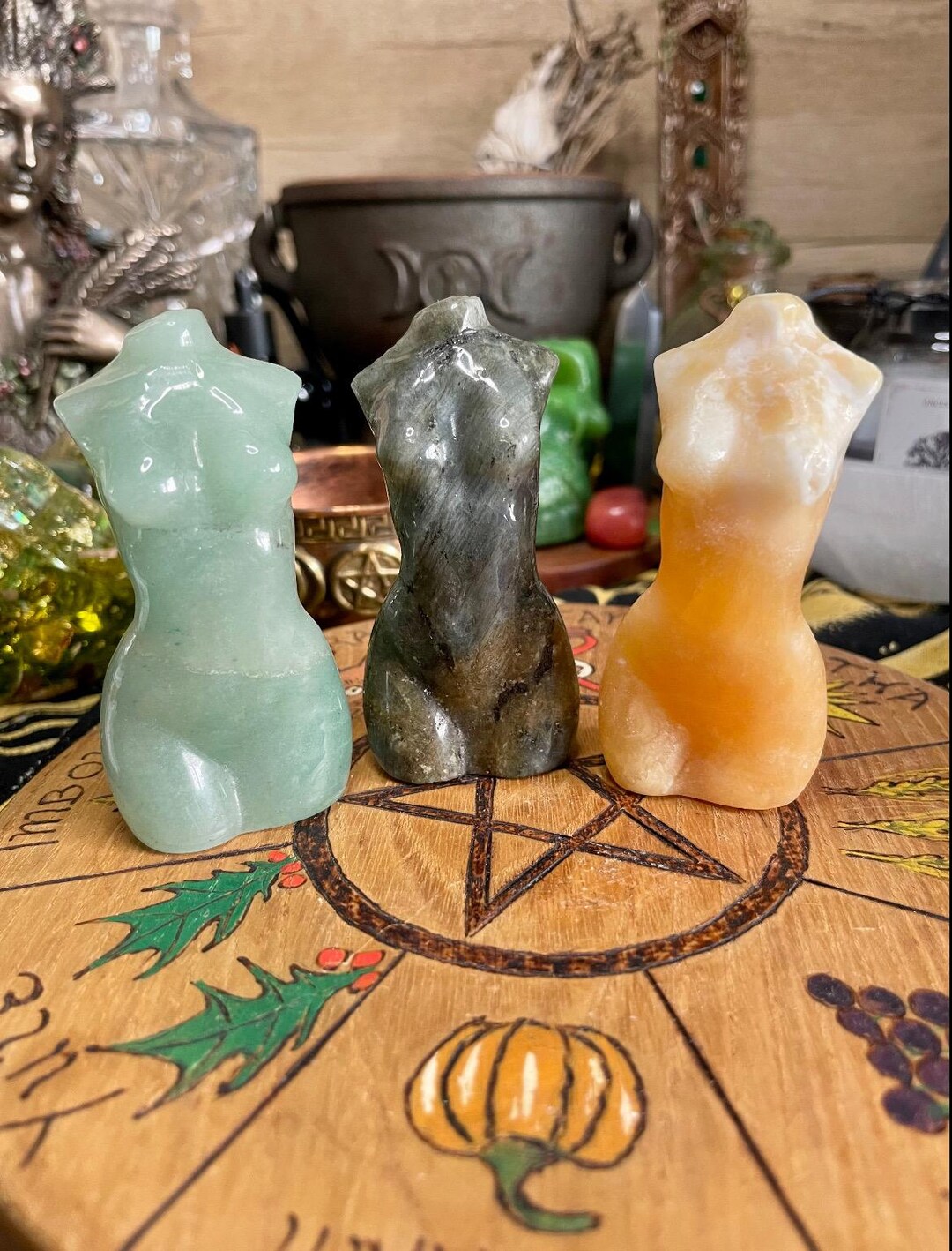 Large Size Crystal Goddess Lady Figure Carving | Aventurine ...