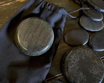 Varma stenar | Basaltstenar | Naturliga svarta massagestenar för kropp, fötter, spa