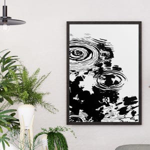 Wasser Ripple Kunstdruck, minimalistische Natur Dekor, ruhige Wand Poster, Zen Meditation Geschenk, Serene Home Wandkunst, Ursache und Wirkung Drop