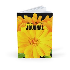 Personalized Hardcover Journal Sunflower Floral Creative Notebook - Self-care, guided, Gratitude, Affirmation, Manifestation, Zen
