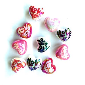 Valentine’s Day Love You Acrylic Bead, Cute Beads, Acrylic Beads, Beads for Pens, Wholesale Beads, Beads for Keychains, Shimmer Beads