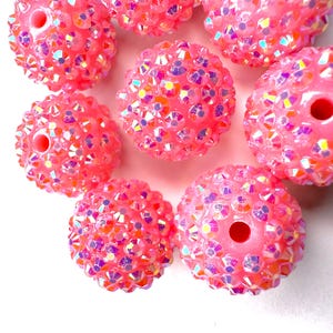 20mm Rhinestone Bead, Chunky Beads, Beads for Pens, Wholesale Beads, Love Beads, Valentine’s Day, Bubblegum Pink Beads