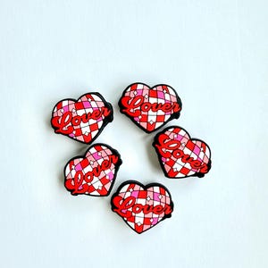 Valentine’s Day Focal Bead, Cute Beads, Silicone Focal Beads, Beads for Pens, Wholesale Beads, Lover Checkered Bead