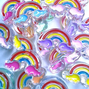 Rainbow Acrylic Bead, Mixed Pack, Cute Beads, Acrylic Beads, Beads for Pens, Wholesale Beads, Beads for Keychains, Happy Beads, Retro