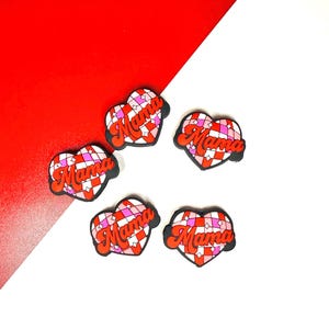 Mama Valentine’s Day Focal Bead, Cute Beads, Silicone Focal Beads, Beads for Pens, Wholesale Beads, Lover Checkered Bead