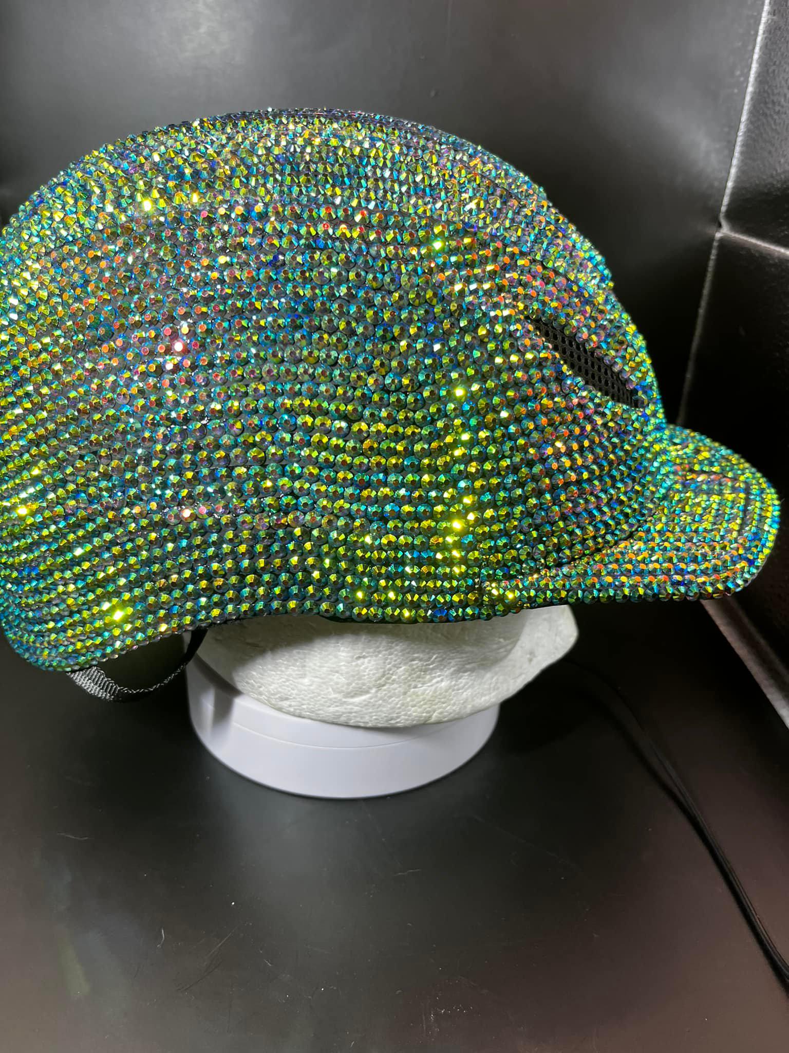 Custom Bling Rhinestone Northern Lights Horse Riding Equestrian Helmet ...