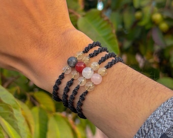 Crystal Bracelet – Adjustable Macrame Bracelet For Healing And Protection, Spiritual Jewelry, Boho Style