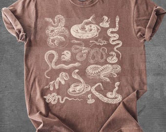 Vintage Snake Shirt Comfort Colors® Snake Lover T-Shirt Serpent Lovers Gifts Birthday Christmas Unisex Cottagecore Reptile Tee for Men Women