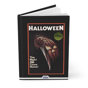 Halloween Horror Movie Michael Myers Hardcover Journal, Notebook Spooky Writing Vintage, Perfect for Horror Fans, 80s, DVD, VHS